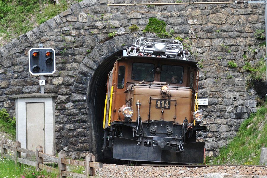 2019.06.11 RhB Ge 6-6 I 414 Albulabahn Krokodil Bahnfest Bergün (7)